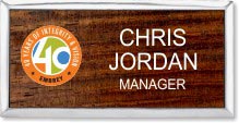 Large Dark Wood Executive Name Badge