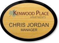 Bamboo Wood Oval Executive Name Badge